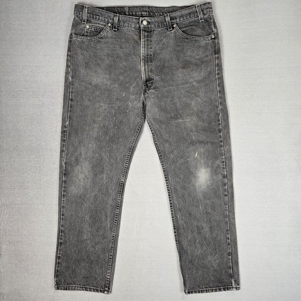 VTG Levi's 505 Jeans Mens 42x32 Orange Tab Dark Gray‎ Regular Straight USA Made